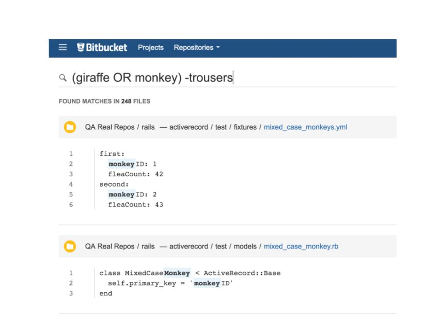Atlassian Bitbucket Volltextsuche