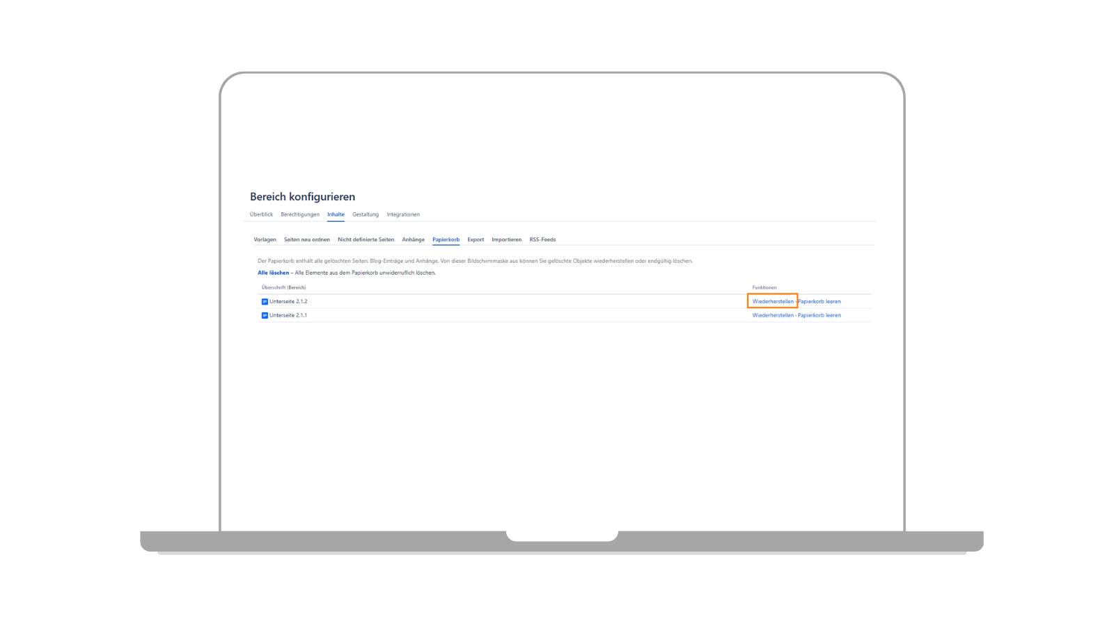 Restaurer la page