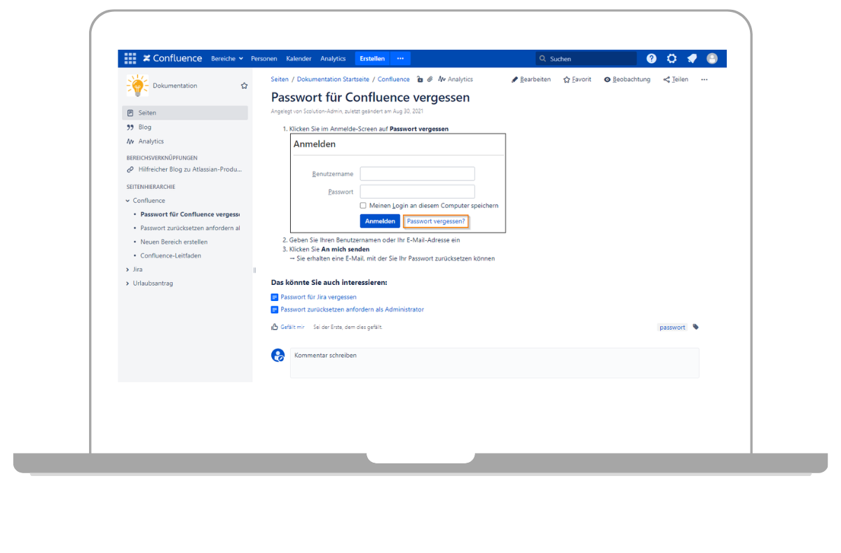 Atlassian Confluence offers a modern and clear user interface