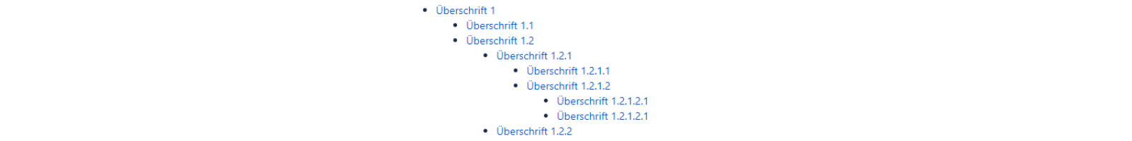 Ausgabetyp des Confluence - Inhaltsverzeichnis auswählen- List