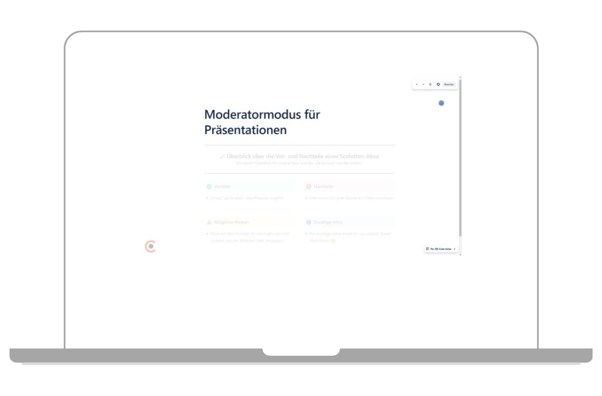 Moderatormodus für Präsentationen nutzen