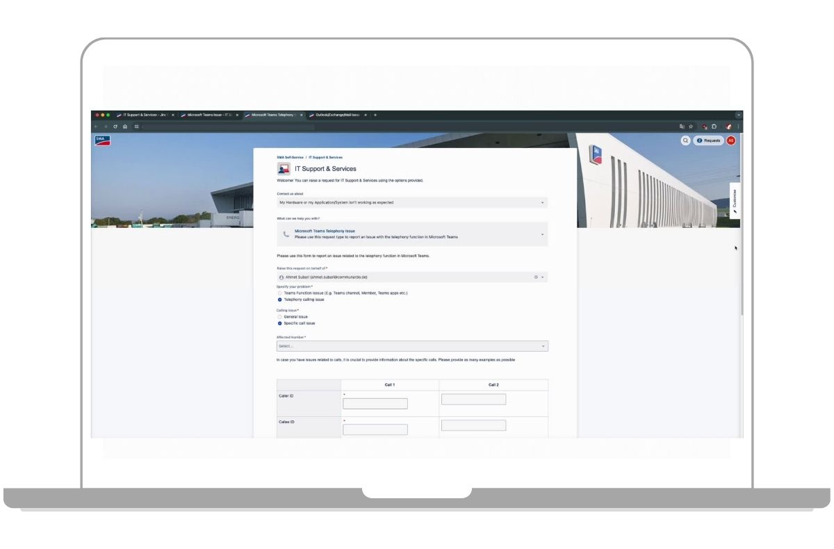 Formulaire dans Jira Service Management
